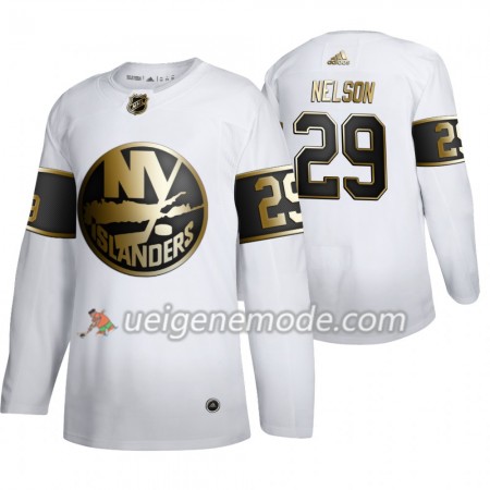 Herren Eishockey New York Islanders Trikot Brock Nelson 29 Adidas 2019-2020 Golden Edition Weiß Authentic